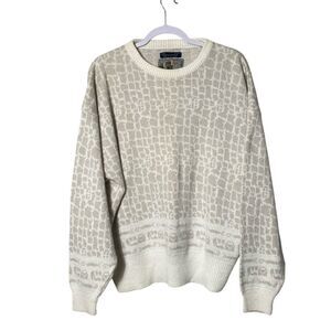 Vintage 80's Generra Knit Animal Print Crew Neck Sweater Women's Size Large